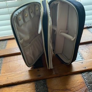 Black Quilted Zippered Travel Jewelry Bag